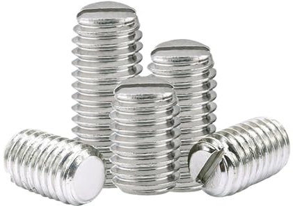Generisch 10/20/ 50 Stück M2 M2,5 M3 M4 M5 M6 M8 304 Edelstahl Schlitzkopf-Set-Schraube Flachpunkt-Set Madenschraube Kopflose Set-Schrauben(2mm,M2 (50pcs))
