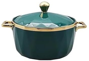 MZPOZB Sopera De Cerámica Tazón de sopa grande de cerámica, fideos verdes Phnom Penh, ensalada de frutas, olla Ramen, tapa con asa, vajilla, suministros de cocina for el hogar, vajilla