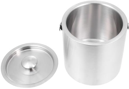 Cabilock Garden Ice Bucket Double-Walled Stainless Steel Extra Large Ice Cube Container for Snacks Wine Beer Bar Supply