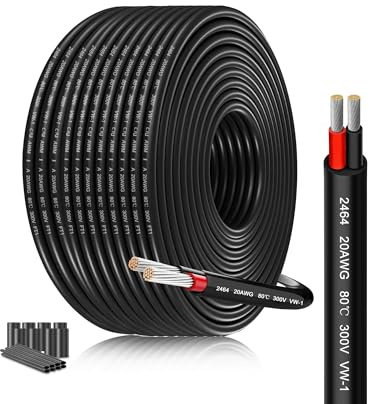 SCHDRA UL2464 20AWG 2x0,5mm² Cavo Elettrico Bassa Tensione, 25m