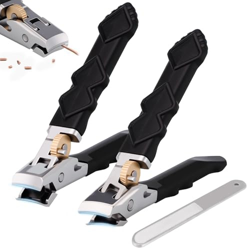 2 Stück Solymody Orthoclip,Nagelknipser Fußnägel,Solymody Nagelexpert,Nagelknipser für Senioren,Schräger Knipser & Agelknipser mit Breiter BackenöFfnung und Spritzschutz für dicke Nägel