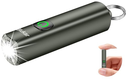 Blukar Mini Linterna LED Recargable,Supebrillante Portátil Linterna Llavero