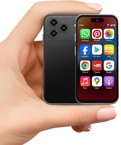 Mini telefono per bambini, touch screen HD da 4 pollici, 3 GB+32 GB, 4G, doppia SIM, Face ID, Android 10.0, GPS, smartphone per bambini (nero)