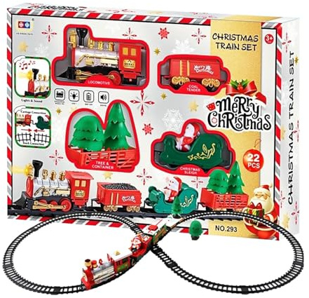 Set di giocattolo,Giocattolo di circuito con luce e suono per le feste | Set di treni elettrici per la stagione delle feste | per compleanno ragazzo ragazza bambino decorazione casa