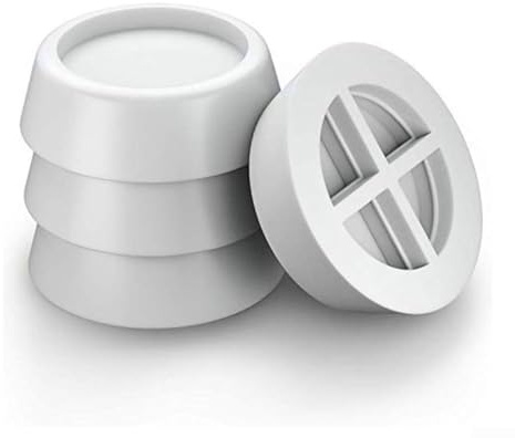 Lot de 4 amortisseurs de vibrations pour machine à laver - Pieds en caoutchouc - Anti-vibrations - Anti-chocs - Pour appareils électroménagers (blanc)