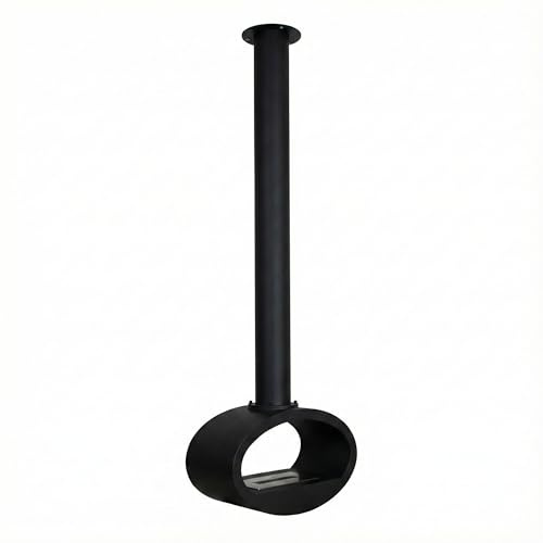 Frankystar Nerone – Chimenea de techo suspendida de doble cara 65 x 220 x 40 cm de diseño de interior, color negro