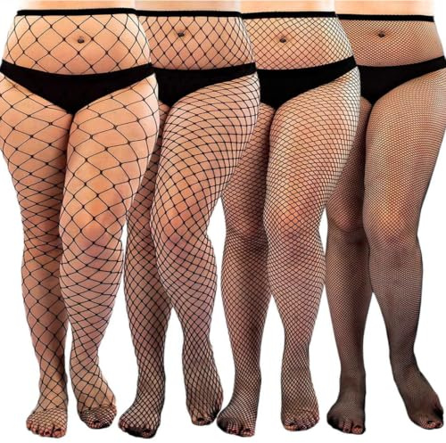 FUNUNUP Medias Rejilla Mujer Talla Grande S M L XL Tamaño de Malla
