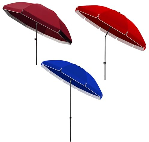 Paraguas De Mercado, Paraguas Solar, con Inclinación Y Manivela, 8 Varillas Resistentes, 1 Unidad, Diseño Plegable Y Portátil, Compatible con Mesa, For Jardín(Blue,2.6m/8.5ft)
