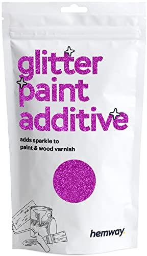 Hemway Glitter Paint Additive - Rose Pink | Metallic Flakes for Adding Sparkle to Paints & Wood Varnish | Add to Emulsion, Acrylic & Latex for Indoor Sparkly Walls | 100 g