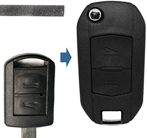 Klapp Schlüssel UMBAU Gehäuse Fernbedienung 2 Tasten HU100 Rohling kompatibel mit Opel