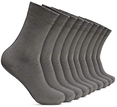ROYALZ Herrensocken 10 Paar Casual-Business und Freizeit Anzug-Socken Herren-Strümpfe lang 10er Pack, Farbe:10 Paar/Grau, Größe Socken:39-42