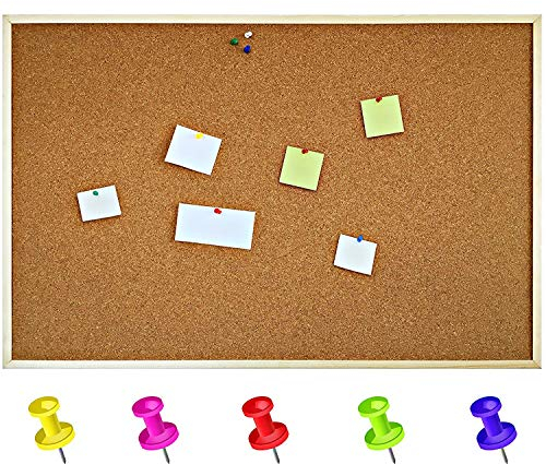 Creative Home 60x40 cm Pinnwand Kork | inkl. 5 Pinwandnadeln | Korkwand Korktafel Holzrahmen Memoboard | Hergestellt in der EU | Ideal für Büro, Schule, Schlafzimmer und Heim