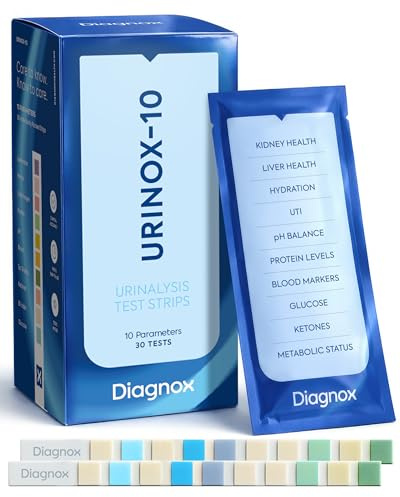 Urinox-10 Urinalysis Strips - Individually Packaged Urine Test Strips for Longer Shelf Life - 30 Professional Tests for 10 Parameters