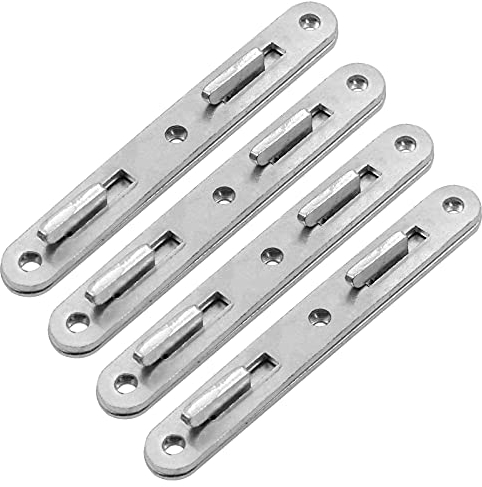 Kyuionty 4 Sets Holzbettschienen Verbindungsbeschläge 12,7 cm dick Möbel Bett Hardware