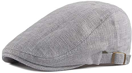 RUICHENG Schirmmütze Herren Sommer Leinen Kappe Flat Cap Schiebermütze