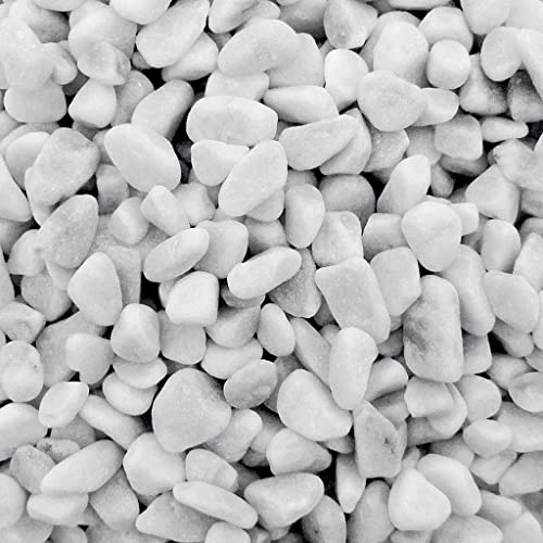 Ciottoli di Marmo Bianco di Carrara - Sassi Bianchi Decorazione Giardino e Casa Aiuole e Bordure 7/15mm (4,5kg)