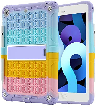 XZC Schutzhülle für iPad 6. Generation/5. Generation (9,7 Zoll (24,6 cm) 2018/2017 Modell)/iPad Air 2/iPad Air 1. Gen./iPad Pro 9.7, stoßfeste Hülle mit Stifthalter und Gurt (Regenbogen 2)