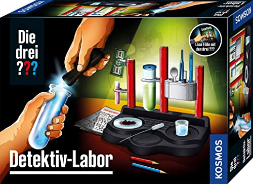 Die drei ??? Detektiv-Labor von KOSMOS, Untersuche Spuren und löse Geheimnisse, Laborstation zum Experimentieren mit viel Zubehör, Detektiv Spielzeug Set für Kinder ab 8 Jahren