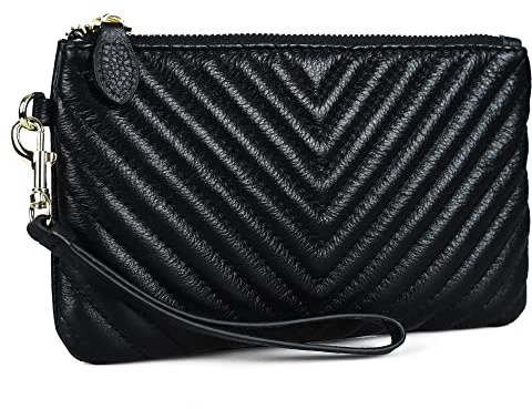 befen Sac à main en cuir pour femme, sac à main pour téléphone portable, sac à main rembourré en cuir d'agneau avec dragonne et bandoulière