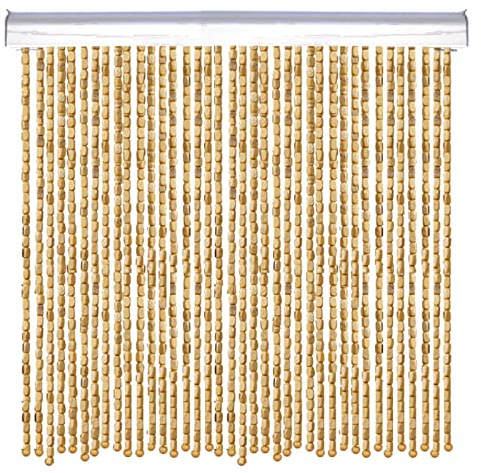 Perlenvorhang für Türen,Hängender Dekorative Türvorhänge Panel,Bambusvorhang Holz Perlen Fadenvorhang,Natur Bambus Türvorhang,für Schlafzimmer Wohnzimmer Balkontür,Anpassbare (90 strands 90x200cm)