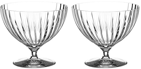 DIAMANTE Mirage Lot de 2 Coupelles Verre Cristal, Bols à Dessert – Crèmes Glacées, Sundaes, Cocktails Crevettes et Plus Encore