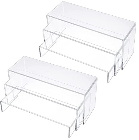 HADIIH Acryl Display Riser, Klares Rechteck StäNder für Display 6 StüCk