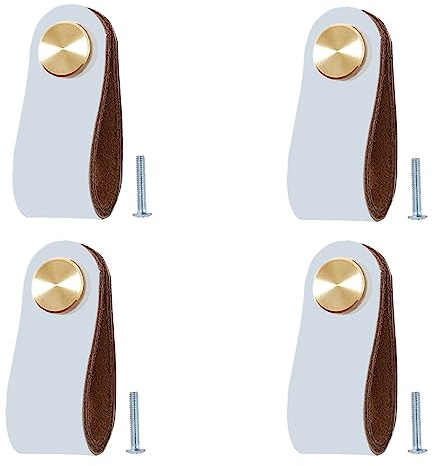 4 stycken möbelhandtag läder skåphandtag lådhandtag läderknoppar för skåp dekorativa knoppar för möbler hängande