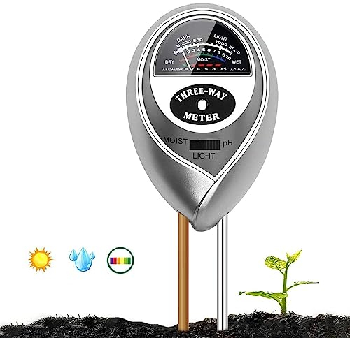 TOGETDREAM Test per Terreno Misuratore del Suolo 3 in 1 Tester per misuratore di umidità/Luce/PH dell'acidità delle igrometro Adatto per la Cura del Giardino Fattoria Prato in Interni ed Esterni