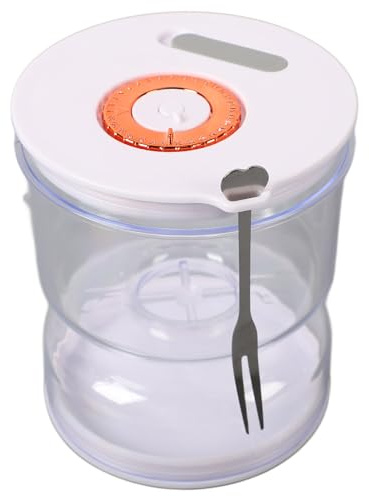 Recipiente de Almacenamiento para Refrigerador con Colador, Contenedor de Plástico para Pepinillos y Aceitunas, Organizador de Cocina