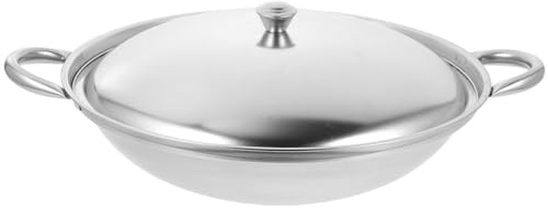 TOVINANNA Small Cooking Pot Stainless Steel Korean Pot with Lid Silver Sturdy Maintain Temperature Maintain Moisture for Kitchen Family Use