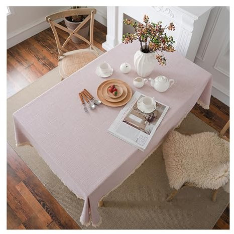 Aotiwe Boho Tischdecke Outdoor, Tischdecke Wohnzimmertisch Modern Waffel Tischtuch Vintage Rosa Tischdecke Garten Polyester 90x150cm