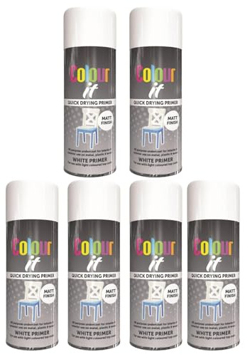 YSAMAX Brilliant Grey Primer Spray Paint, All-Purpose Undercoat Matt Finish Grey Spray Paint, Stunning Appearance, Long-Lasting Durability, 250 ML (6pcs)