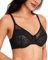 Lemorosy Women's Full Coverage Minimizer Bra Unpadded Underwire Breathable Lace Everyday Underwear(Black,36DD)