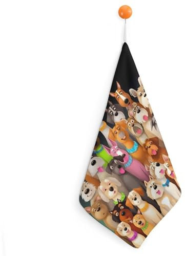 VFMNT Handtuch-Set, 1 x Hunde-Waschlappen mit Aufhängeschlaufe, weiche Gesichtstücher, saugfähig, schnell trocknend, Küchentuch, Geschirrtuch für Badezimmer, Küche, 30 x 30 cm