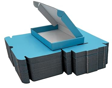 C6 A6 Postal Pip Boxes, Large Letter Boxes, Generic Shipping Boxes, Cardboard Boxes For Posting, Gift Box, Flat Pack Boxes, Small Gift Box, Size 16.3cm x 11.2cm x 2cm - Pack of 25 (Blue)