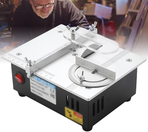 Máquina de Sierra ingletadora eléctrica, máquina cortadora de Banco de carpintería Hecha a Mano para Pasatiempos de Bricolaje, Sierra de Escritorio pequeña, Ajustable de 0 a 90 °