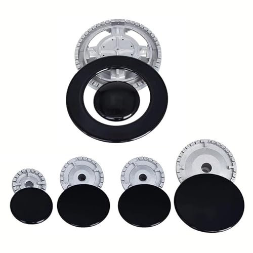 Kit 5 Bruciatori e Piattelli, Cucina a Gas, Bruciatori Spartifiamma, Fornello a Gas, Bruciatore a Gas, Tappo Fiamma per Bruciatore a Gas Adatto per Bruciatore Fornello a Gas SABAF