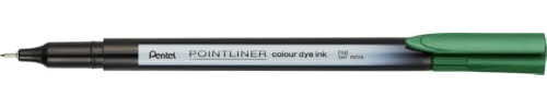 Pentel Pointliner colour S40 Fineliner - dye ink, 0.4 mm, grün (12 Stück)