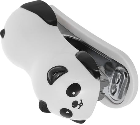 GRIRIW Panda Kleiner Tischhefter mit Einzigartigem Tierdesign Kompakt und Kinderfreundlich aus Plastik und Metall für Schule und Büro Am Desktop