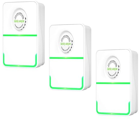 Yosoo Health Gear Energy Saving Device, 3PCS Stop Watt Energy Saver Electricity Saving Boxes Voltage Stabilizer Plug Protector Smart Power Saver (UK Plug)