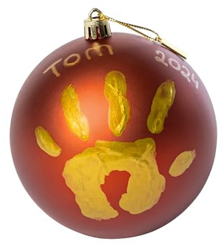 Tiny Love Boule de Noel, Decoration Noel Empreinte Bébé, Boule de Noel Personnalisée, Peinture non Toxique Testée Dermatologiquement, Cadeau Nouveau Né, Kit Tout-en-un, 0+ Mois, Tiny Creations