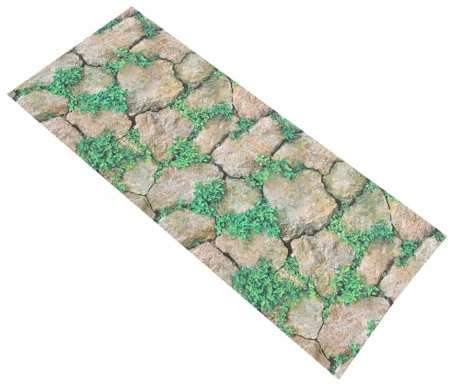 CLISPEED Aquarium Rock Pattern Decal 39.4x17.7 Inch Printed Background for Reptile Enclosure Landscaping and Pet Living Box