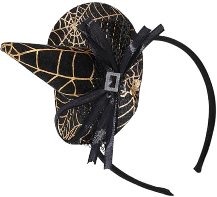 Spinnennetz-Muster, Hexenhut, Haarband, rutschfestes Design, Haarreif für drinnen und draußen, Halloween und Karneval, Party, Verkleidung, Hexenkostüm, Haar-Accessoire