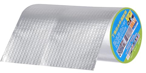 QUARKZMAN Nastro Multiuso In Butile 30 Cm x 5 M Nastro Impermeabile In Alluminio Per Riparazioni Finestre Barche Sigillatura Tubi Vetro Gomma Riparazioni (Argento, Confezione Da 1)
