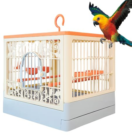 Jaula Grande para Pájaros,Cabaña de Ventilación con Bandeja de Alimentos Desmontable - Jaula para Periquitos con Soporte y Bandeja Extraíble - para Canarios Periquitos Y Guacamayos Mediano Pequeño