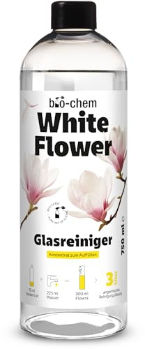 bio-chem Limpiacristales 750ml, White Flower | Limpieza de superficies acristaladas - Brillo intenso en espejos, ventanas y cristales - Hasta 3L de limpiador