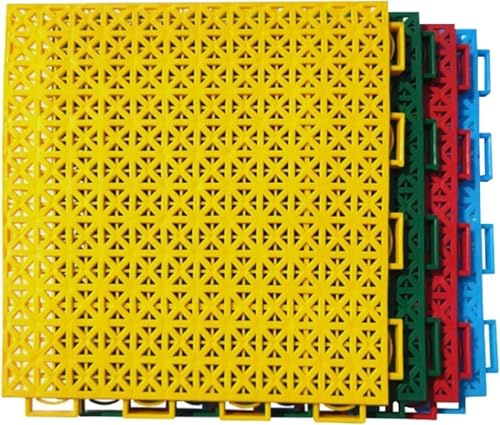 HJtRTDF Piastrelle per Pavimenti， Tappetini modulari ad Incastro, Piastrelle Sportive, tappetini a drenaggio rapido for terrazze da Giardino for Animali Domestici, Garage(Green)