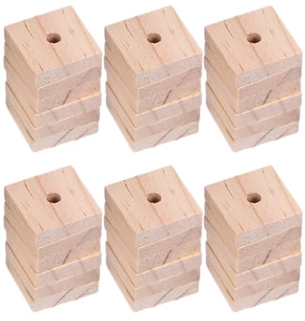 TOYANDONA 120pcs Parrot Wood Chip Toys Unfinished Chewing Blocks for African Grey Cockatoos and Lovebirds DIY Accessories for Bird Cage