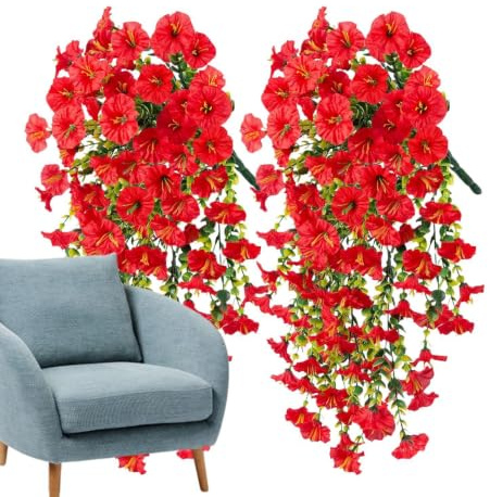 Konstgjorda Petunior Naturtrogna 2 Stycken Faux Blommor Trädsdekoration