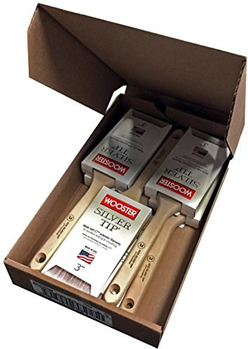 Wooster Brush 5220 3 Inch Silver Tip Flat Sash Paintbrush, Pack of 6